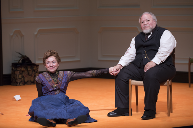 Julie White and Stephen McKinley Henderson star in Lucas Hnath&#39;s A Doll&#39;s House, Part 2, directed by Sam Gold, at Broadway&#39;s John Golden Theatre. 