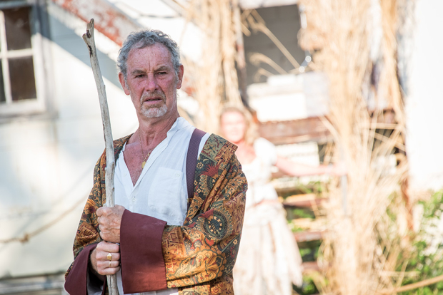 Nigel Gore stars as Prospero in The Tempest, directed by Allyn Burrows, at Shakespeare and Company&#39;s Roman Garden Theatre.