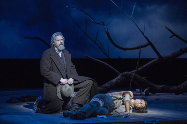 Rod Gilfry (Walt Whitman) and Alexander Lewis (John Wormley) in the 2015 A.R.T. production of Crossing. 
