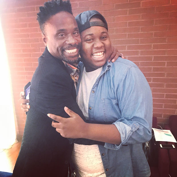 Billy Porter and Alex Newell take a break from teaching to grab a quick photo.