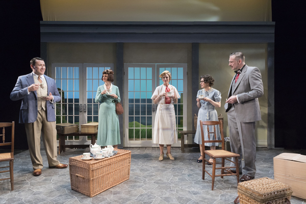 Colin Ryan, Gina Costigan, Ellen Adair, Sarah Nicole Deaver, and Aidan Redmond star in Holiday House, the third play in The Suitcase Under the Bed.