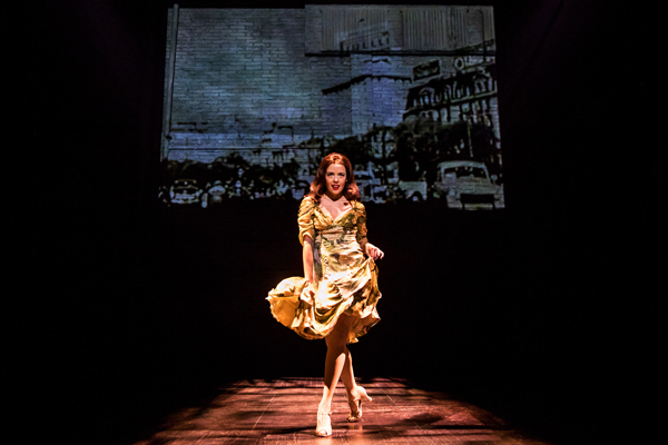 Janet Dacal plays Evita in Prince of Broadway, directed by Harold Prince and Susan Stroman, for Manhattan Theatre Club at Broadway&#39;s Samuel J. Friedman Theatre.