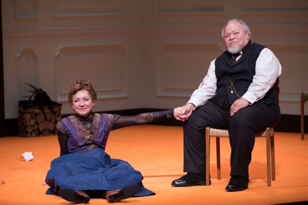Julie White and Stephen McKinley Henderson in A Doll&#39;s House, Part 2.