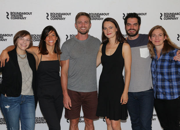 The company of Roundabout Theater Company&#39;s New York premiere of The last Match meet the press.
