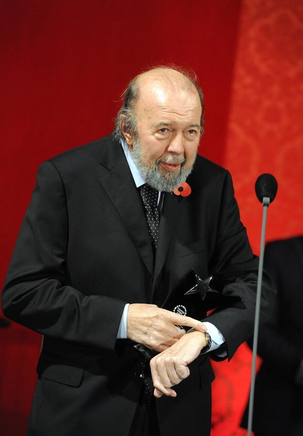 Peter Hall receiving the Outstanding Contribution to British Theatre Award in 2011. 