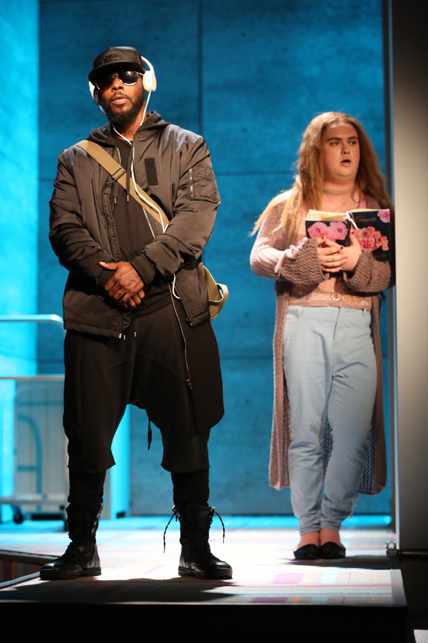 Marquise Vilson plays Beta, and Marky Irene Diven plays Lady in Charm at the Lucille Lortel Theatre.