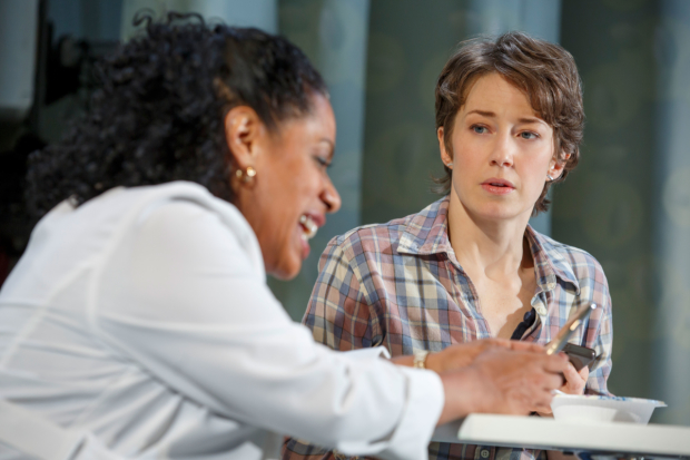 Liza Colón-Zayas and Carrie Coon in Mary Jane, directed by Anne Kauffman.
