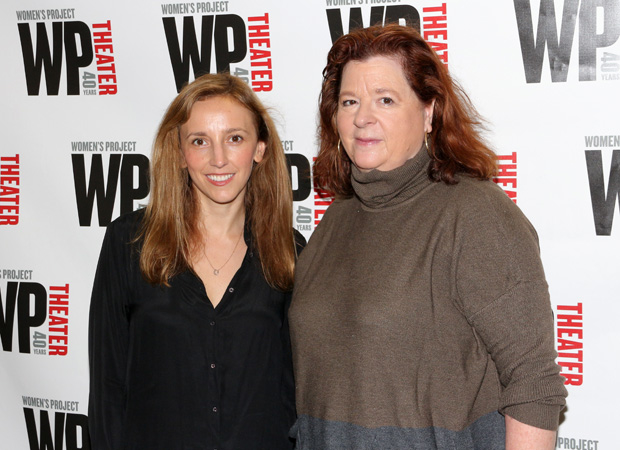Director Adrienne Campbell-Holt and playwright Theresa Rebeck grab a photo together.