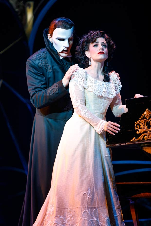 Gardar Thor Cortes stars as The Phantom and Meghan Picerno as Christine in the national tour of  Love Never Dies.