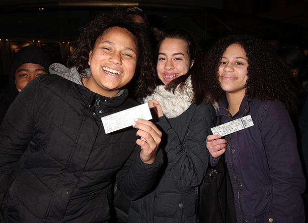 High School students with the Broadway Bridges program attend a performance of On Your Feet!