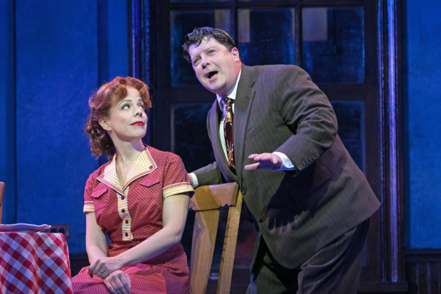 Leslie Kritzer (Alice) and Michael McGrath (Ralph) in the world premiere of The Honeymooners, directed by John Rando, at Paper Mill Playhouse. 