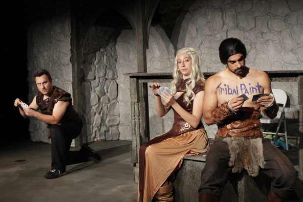 Ryan Pifher, Mandie Hittleman, and Ace Marrero star in Game of Thrones: The Rock Musical — A Unauthorized Parody, directed by Steven Christopher Parker, at the Jerry Orbach Theater.