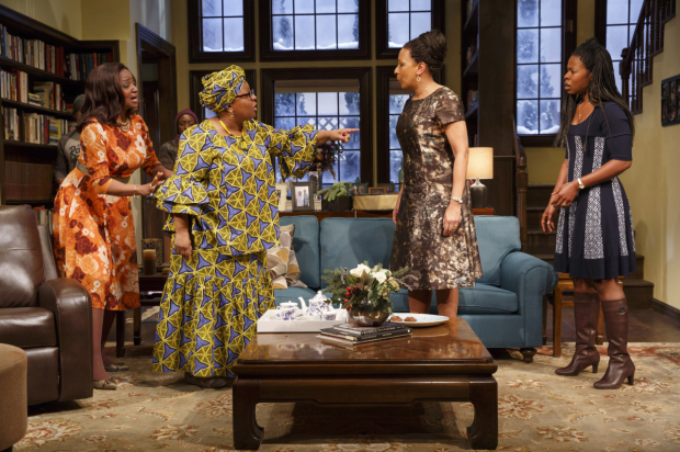 A scene from the Playwrights Horizons New York premiere of Danai Gurira&#39;s Familiar, which makes its D.C. premiere as part of the Women&#39;s Voices Theater Festival.