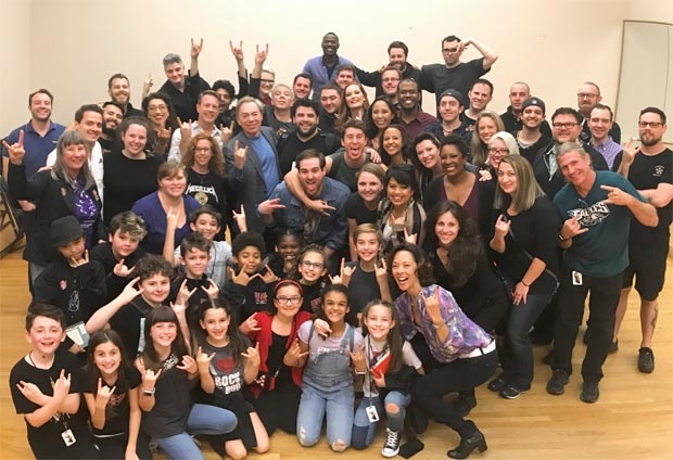Andrew Lloyd Webber visits the touring cast of School of Rock at the Ohio Theater in Columbus, Ohio.