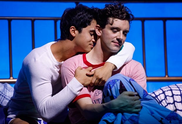 Michael Rosen and Michael Urie star in Torch Song, directed by Moisés Kaufman, at Second Stage Theater.