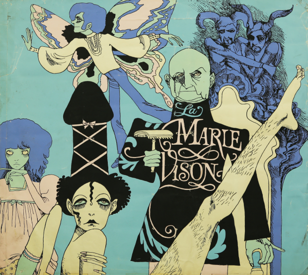 Akira Uno&#39;s poster for Terayama Shuji&#39;s La Marie Vison is one of the many featured Ellen Stewart Presents.