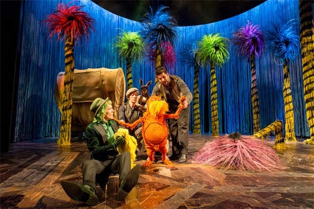 The cast of Dr. Seuss&#39;s The Lorax at The Old Vic, 2015. 