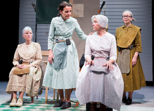 Elizabeth LaCompte, Suzzy Roche, Frances McDormand, and Cynthia Hedstrom in Early Shaker Spirituals at the Performing Garage.