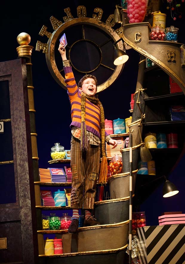 A scene from Charlie and the Chocolate Factory on Broadway.
