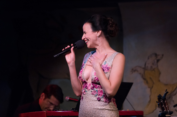 Mandy Gonzalez makes her Café Carlyle debut in Fearless!, music directed by John Deley (background).