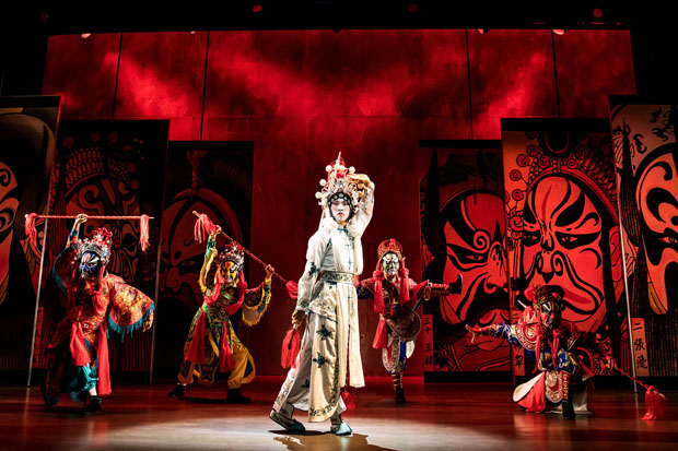 Jin Ha leads the cast of David Henry Hwang&#39;s M. Butterfly, directed by Julie Taymor, at Broadway&#39;s Cort Theatre.