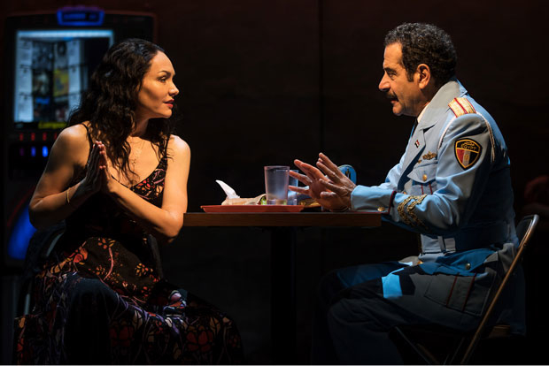 Katrina Lenk and Tony Shalhoub star in The Band&#39;s Visit, directed by David Cromer, at the Ethel Barrymore Theatre.