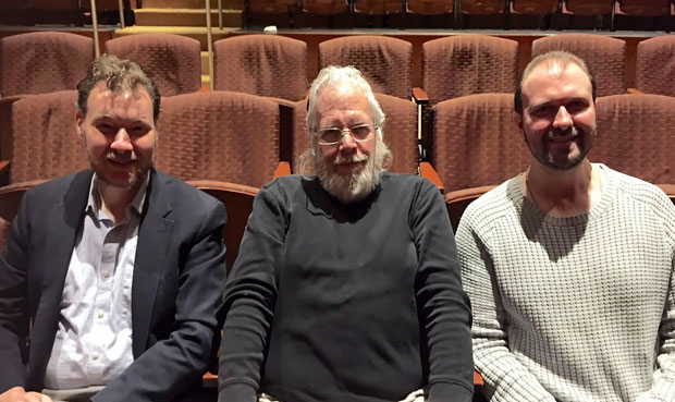 NYTF Associate Artistic Director Motl Didner, Artistic Director Zalmen Mlotek, and CEO Chris Massimine.