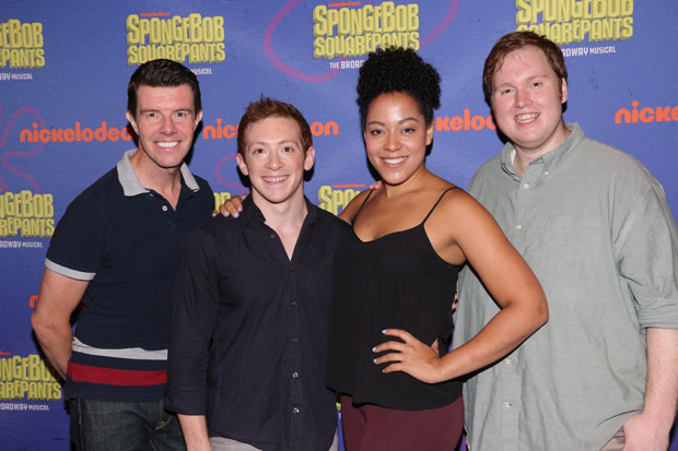 The cast — including (from left to right) Gavin Lee, Ethan Slater, Lilli Cooper, and Danny Skinner — and creative team of SpongeBob SquarePants will participate in a panel at BroadwayCon in January.