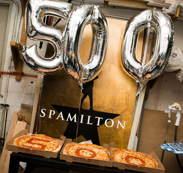 Spamilton celebrated the milestone with a pizza party.