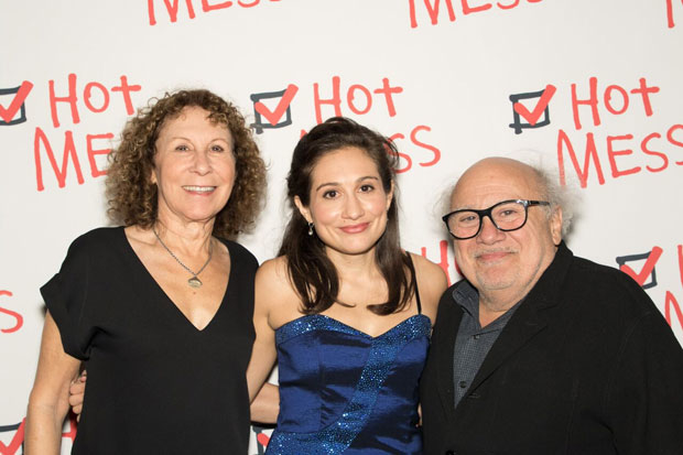 &#39;&quot;Hot Mess&#39;&#39; star Lucy DeVito is congratulated by her parents, Rhea Perlman and Danny DeVito.