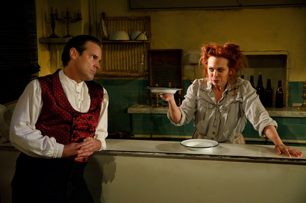 Hugh Panaro and Carolee Carmello in Sweeney Todd.