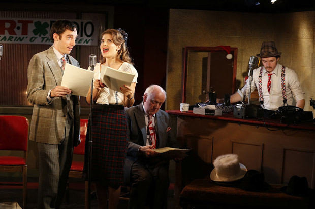 Max Gordon Moore, Katie Fabel, Peter Maloney, and Rory Duffy starred in a previous production of It&#39;s a Wonderful Life: The 1946 Live Radio Play at the Irish Rep.