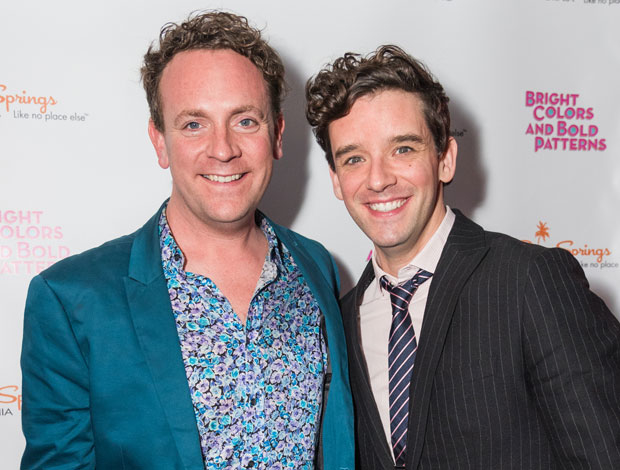 Drew Droege and Michael Urie celebrate opening night of the return engagement of Bright Colors and Bold Patterns at SoHo Playhouse.
