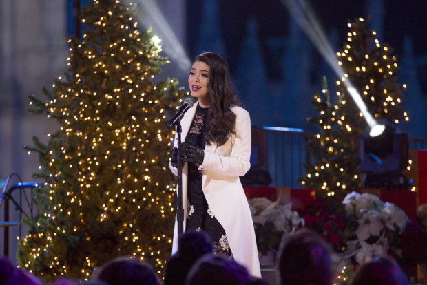 Auli&#39;i Cravalho rehearses for the 2017 Christmas in Rockefeller Center special. 