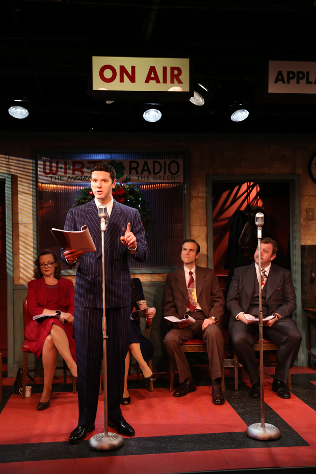 Ian Holcomb takes the mic in It&#39;s a Wonderful Life: The 1946 Live Radio Play at Irish Repertory Theatre.