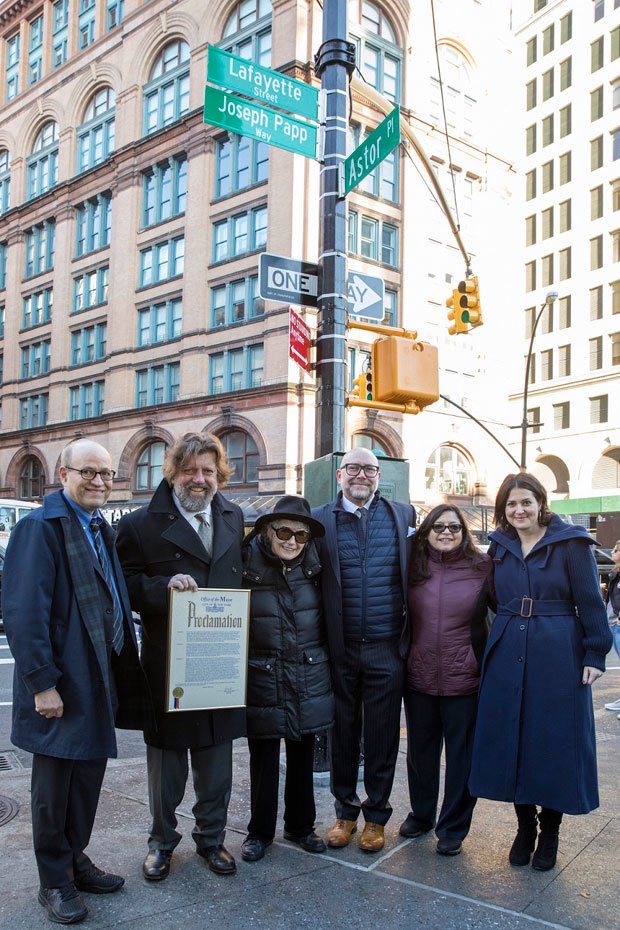 Joseph Papp Way was officially named in a ceremony held today.