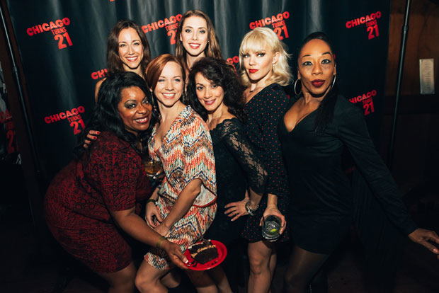 The cast of Chicago celebrate its 21st anniversary on Broadway.