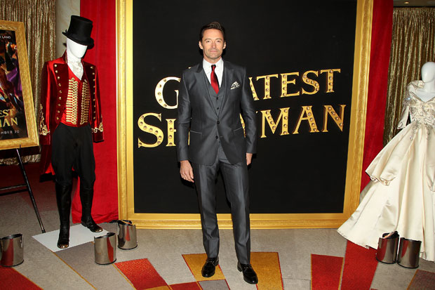 Hugh Jackman leads the cast of The Greatrest Showman, which premiered December 8 on the Queen Mary 2 in New York City.