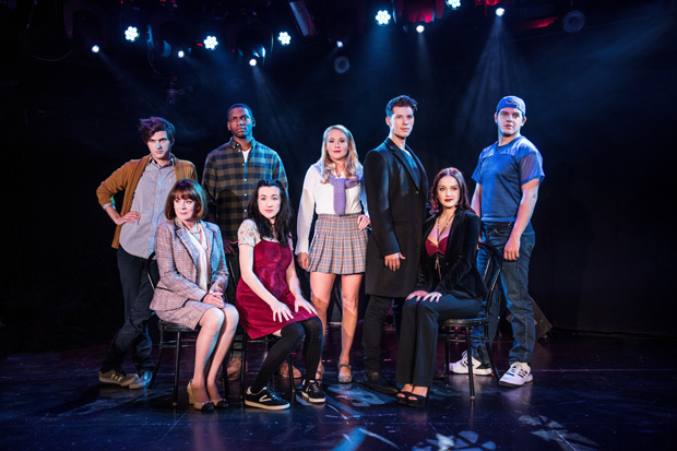 Alex Boniello, Patricia Richardson, Matthew Griffin, Jessie Shelton, Carrie St. Louis, Constantine Rousouli, Lauren Zakrin, and Brian Muller star in Cruel Intentions: The Musical off-Broadway.