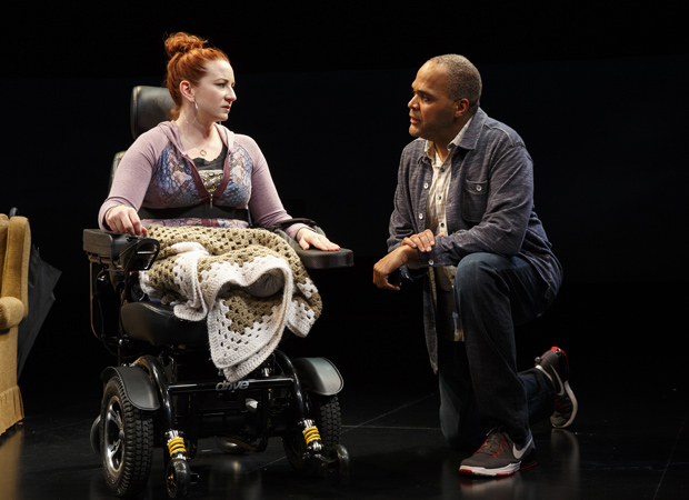 Katy Sullivan and Victor Williams in Martyna Majok&#39;s Cost of Living at New York City Center — Stage I.