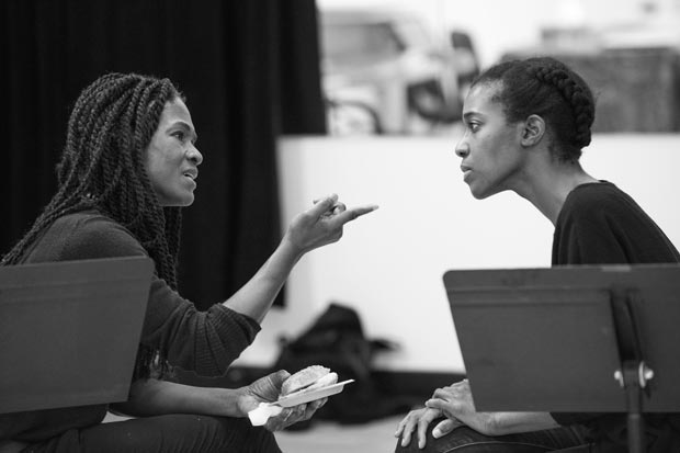 Patrice Johnson discusses a scene with Awoye Timpo.