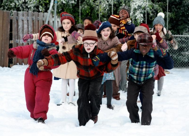 Andy Walken (center) leads the cast of A Christmas Story Live! on Fox. 