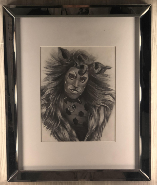 One of Hanes&#39;s favorite fan gifts &mdash; a drawing of Rum Tum Tugger by Bethany Knight of Hamilton, Alabama.
