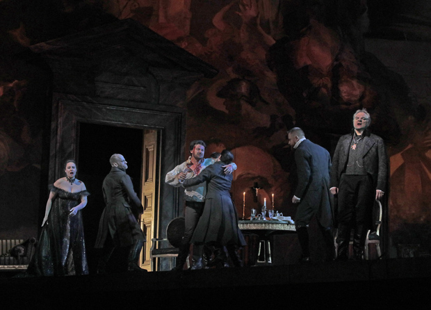 Sonya Yoncheva plays Tosca, Vittorio Grigolo plays Cavaradossi, and Željko Lučić plays Scarpia in David McVicar&#39;s new production of Puccini&#39;s Tosca at the Metropolitan Opera.