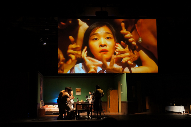 A scene from Théâtre du Rêve Expérimental&#39;s Thunderstorm 2.0, which had its North American premiere as part of the Public Theater&#39;s Under the Radar Festival.