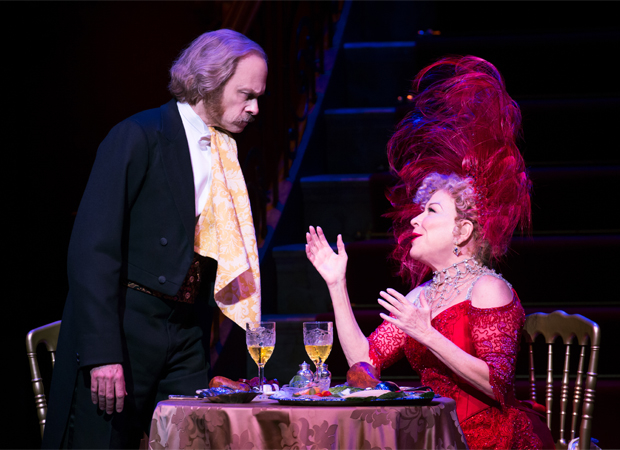David Hyde Pierce and Bette Midler in Hello, Dolly! at the Shubert Theatre.