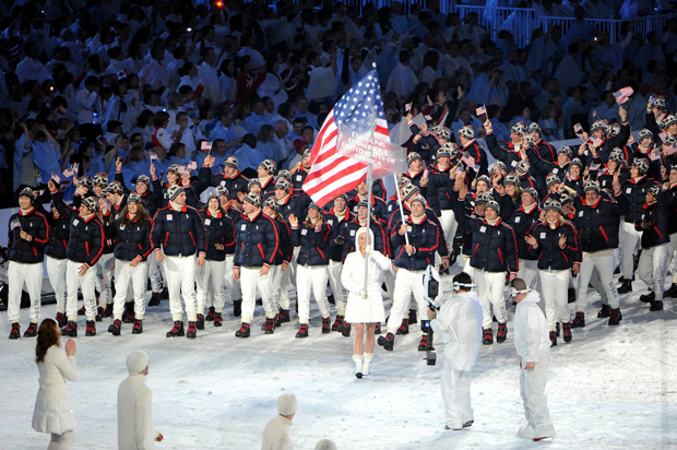 Team USA marches in the opening ceremony of the 2010 Winter Olympics in Vancouver. 