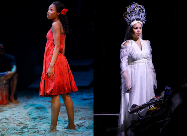 Hailey Kilgore and Lea Salonga in Once on This Island on Broadway.