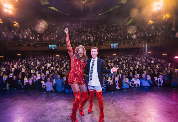 J. Harrison Ghee and Jake Shears commemorate 2000 performances of Kinky Boots.