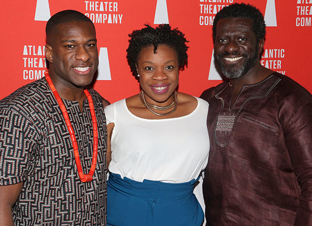 The Homecoming Queen stars Segun Akande, Mfoniso Udofia, and Oberon K.A. Adjepong celebrate opening night at the Atlantic Theater Company.